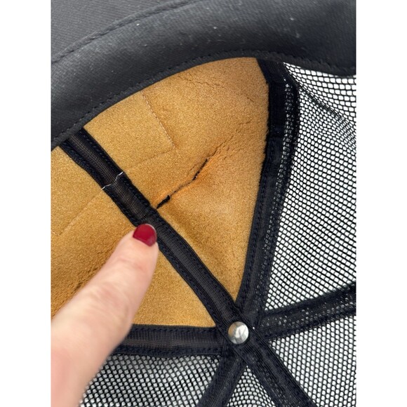 Vintage Cat Caterpillar Patch Snapback Trucker Hat Cap Tonkin USA Made Black - Picture 7 of 10